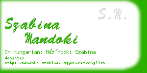 szabina mandoki business card